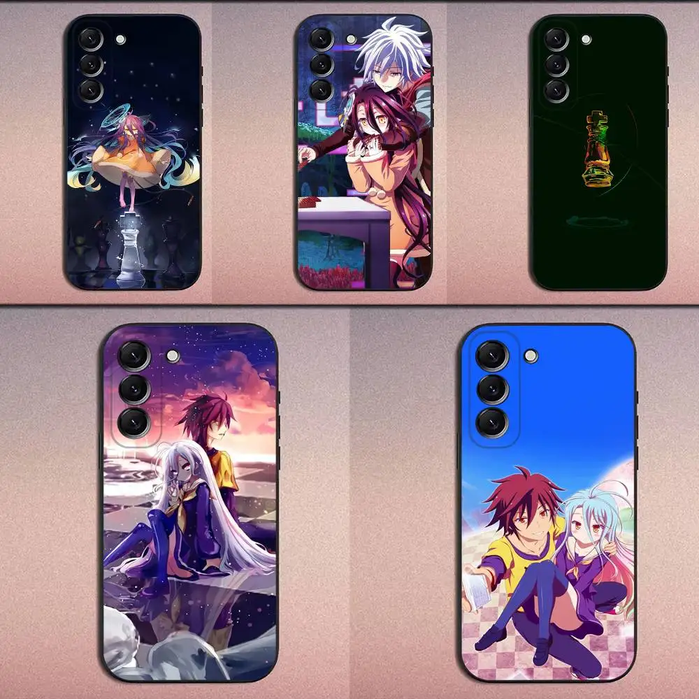 

No G-Game No Life Shiro Phone Case For Samsung Galaxy A20,A21s,A22,A31,A32,A52,A53,A72,73,A80 Soft Black Cover