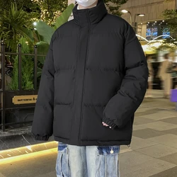 Warm Winter Male Puffer Jacket Thick Parkas Korean Fashion Men Padded Down Outwear Zipper Stand Collar Loose Couple Outdoor Coat