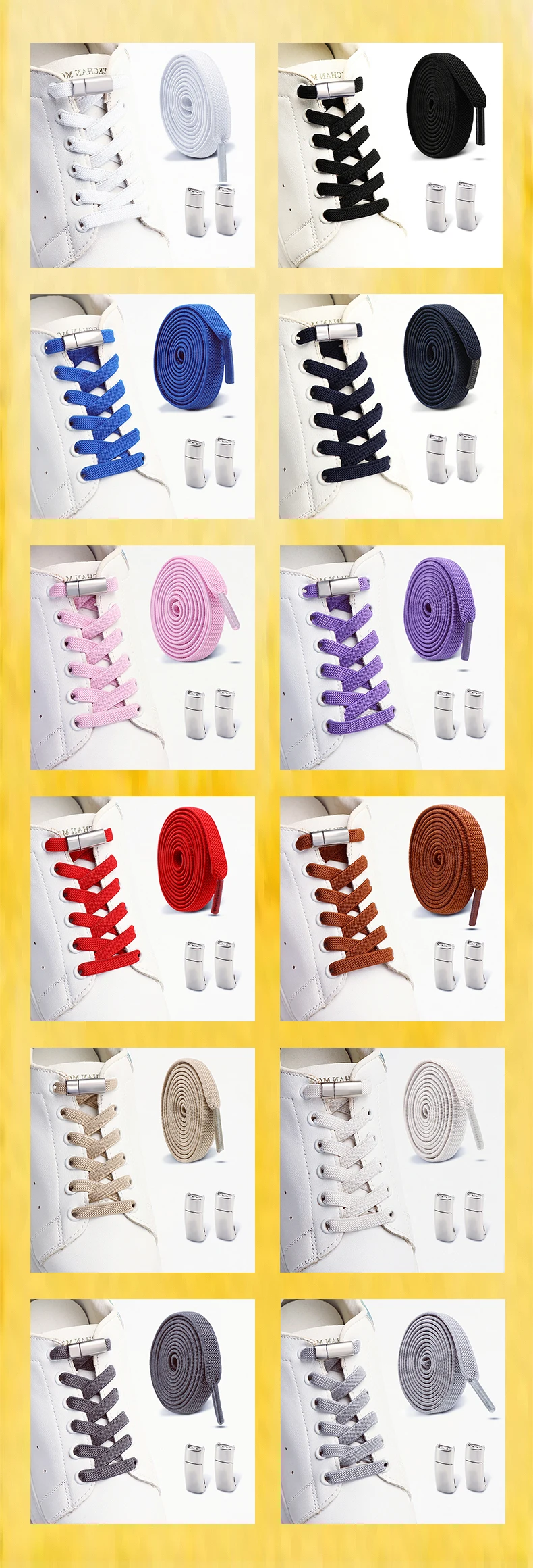 1 Paar/2 Paar Magnetische Schnürsenkel ohne Binden für Sneaker, Elastische Schnürsenkel, Elastische Schnürsenkel ohne Binden für Erwachsene und Kinder, Schuhzubehör – Detail 8