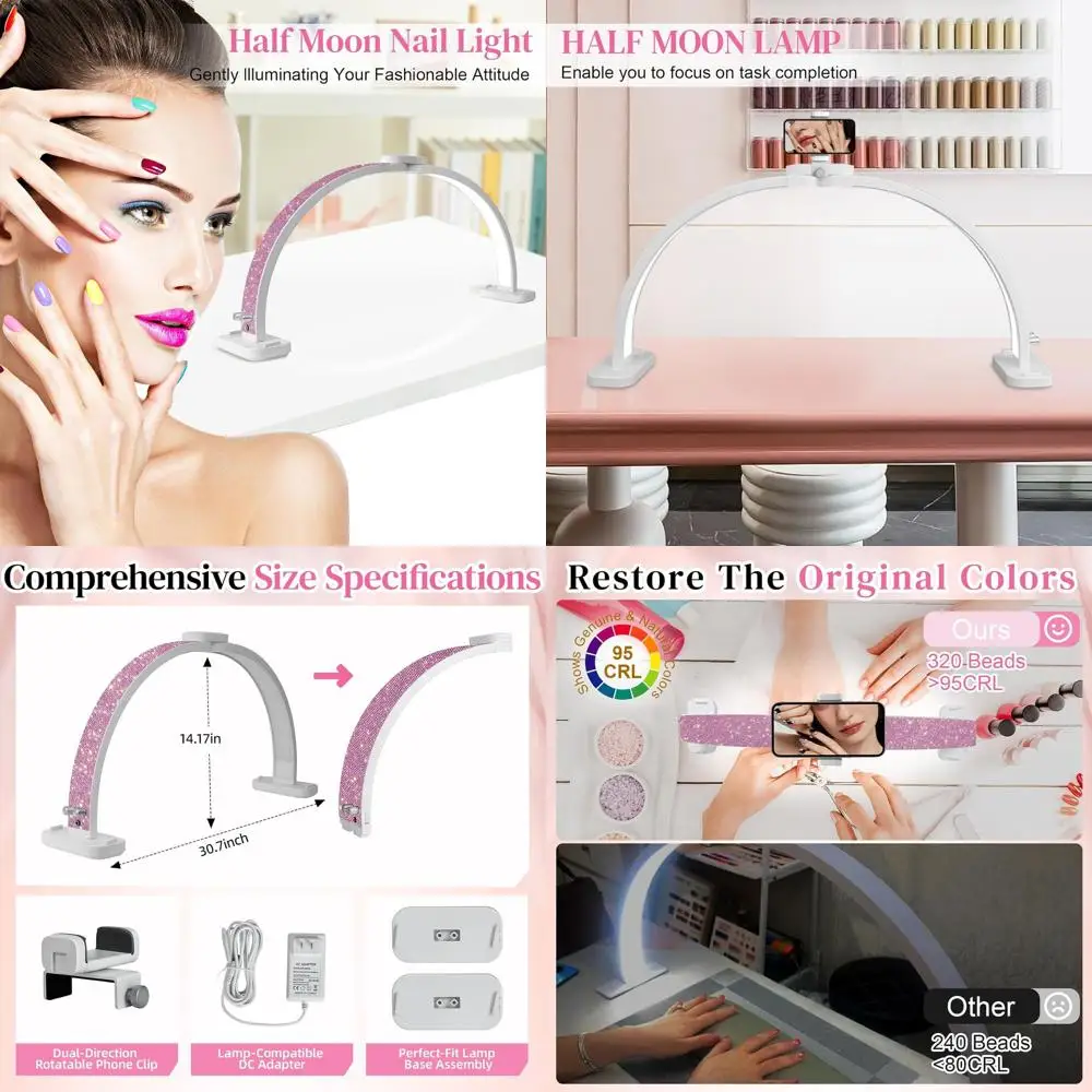 

Регулируемая светодиодная лампа для маникюра с держателем, 31 светодиод, идеально подходит для мастеров маникюра, салонов красоты и косметических студий