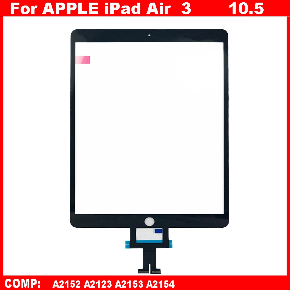 5PCS AAA+ Touch Screen For iPad Air 3 2019 A2152 A2123 A2153 A2154 FOR AIR3 Panel Digitizer Front Glass Replacement Parts