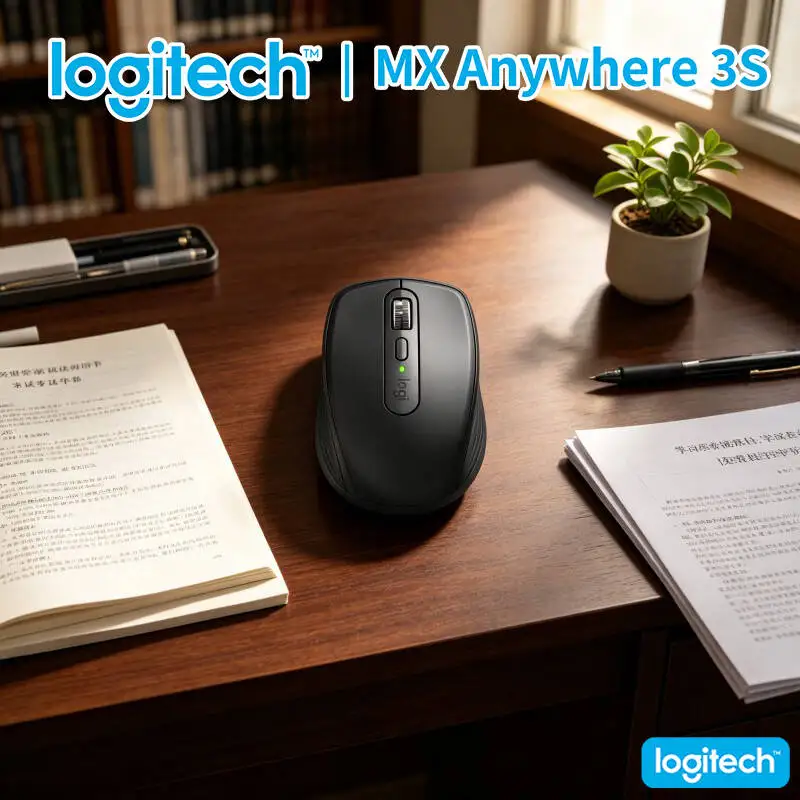Premium Logitech MX Anywhere 3S - 8K DPI, MagSpeed Scroll, Silent Click, 3-Device Bluetooth for Retail Studio