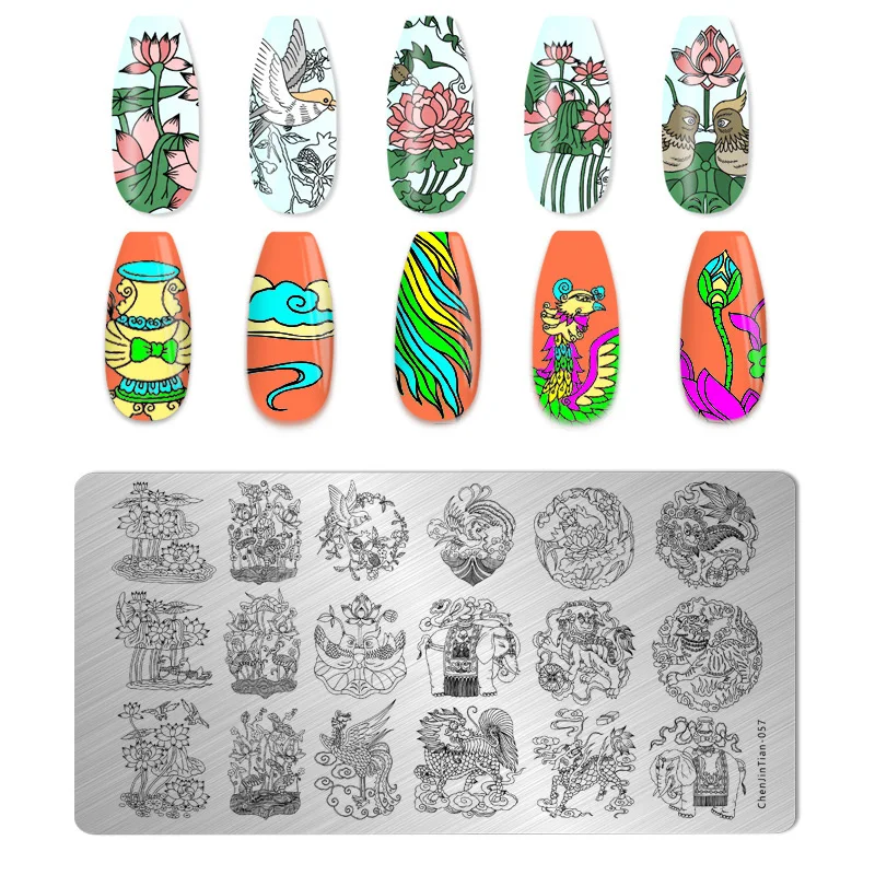 Love DIY Nail Stamping Plates Flower Stamping Nail Art Manicure Template Stamp Nail Tools