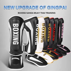 Professional One Pair High-Quality Boxing Shin Guards Ankle Protector MMA Muay Thai Training Leg Warmers Light Kicking Shin Pads