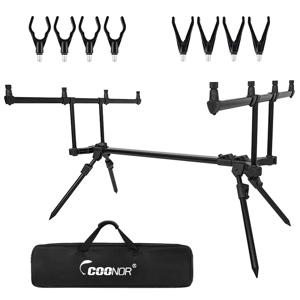 Adjustable Retractable Carp Fishing Rod Pod Stand Holder Fishing Pole Pod Stand for Fishing in Reservoirs Rivers Ponds Lakes