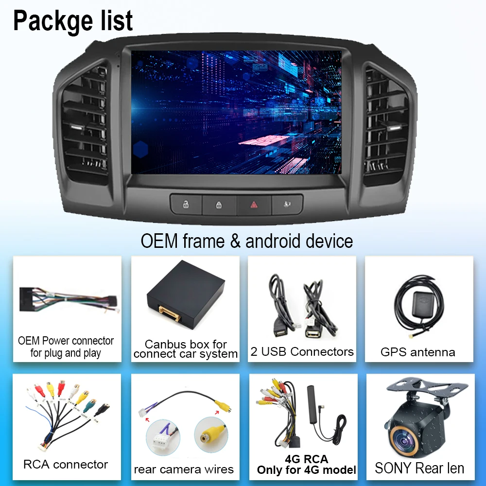 Car Radio Carplay Android 14 For Opel Insignia 2008 - 2012 For Buick Regal 2009 - 2013 Navigation GPS Stereo 4G Wifi No 2din DVD