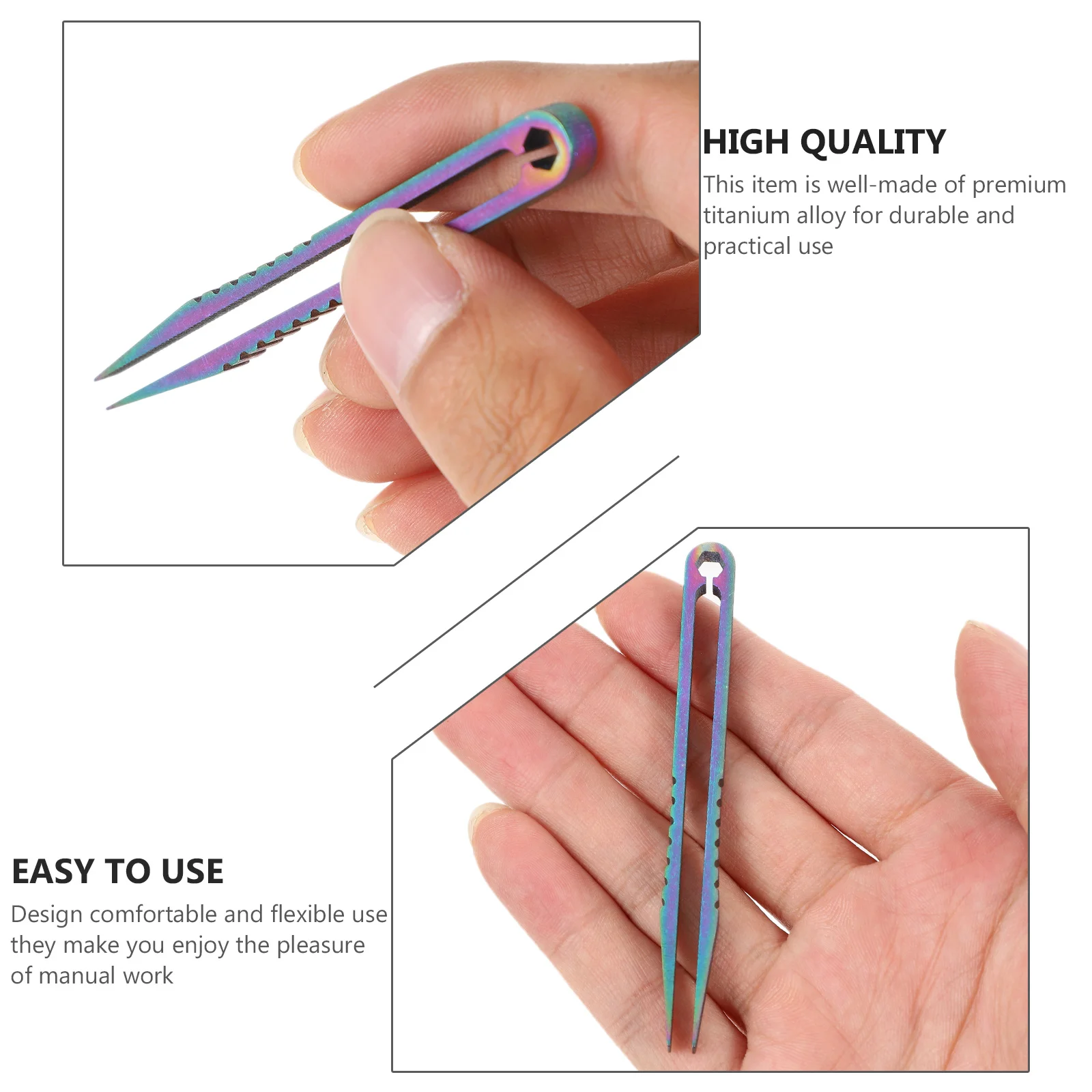 

1pc Titanium Alloy Tweezers Mini Portable High Hardness Lightweight For Camping Hiking Survival Outdoor Travel Maintenance