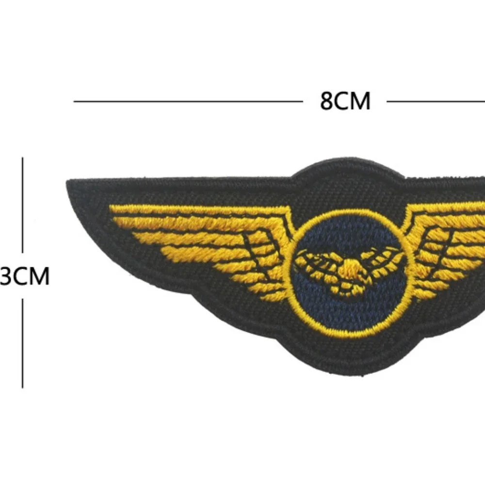 Pilot Aviation Chest Badge Embroidery Patch Hook & Loop Military Tactical Morale Badge Clothing Accessories Punk Cloth Stickers