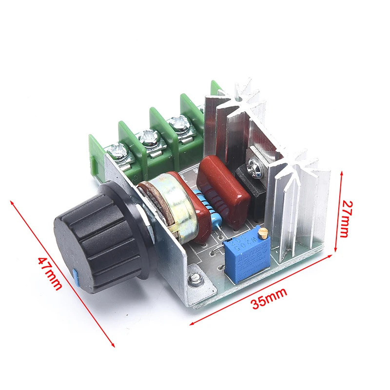 Dimer 220V 2000W SCR Regulator tegangan peredupan Dimmer Motor pengendali kecepatan termostat modul Regulator tegangan elektronik