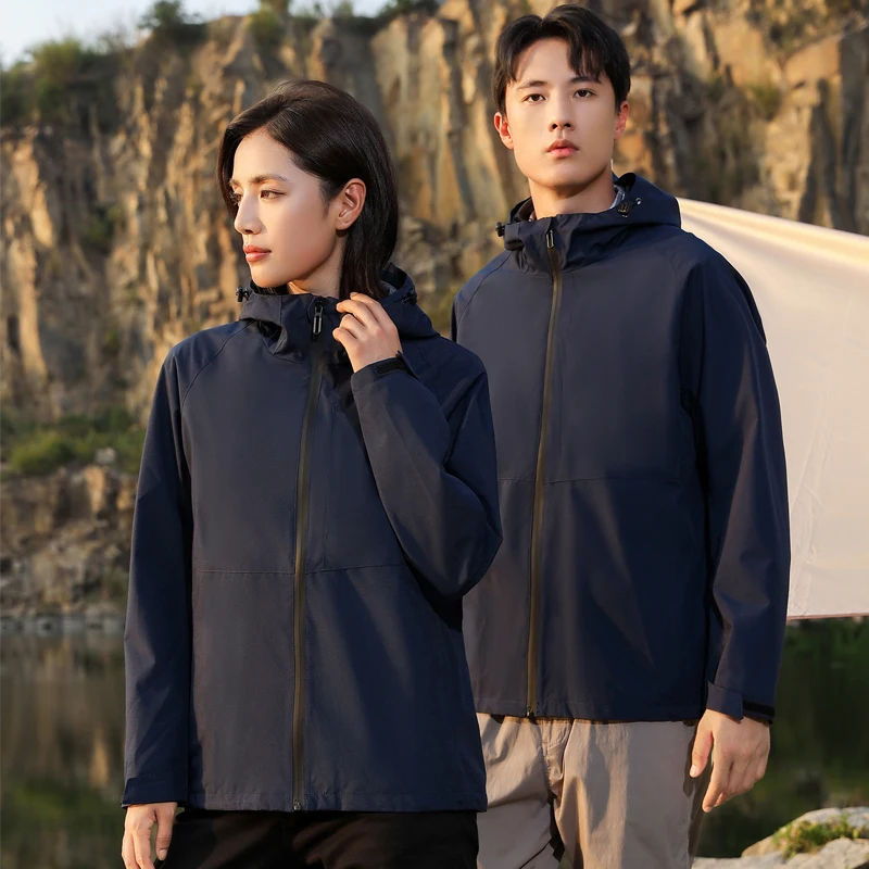 

Outdoor Casual Waterproof Windbreaker Autumn Winter New Rain Coat Outerwear Hiking Hooded Jacket Men Breathable Lightweight Coat