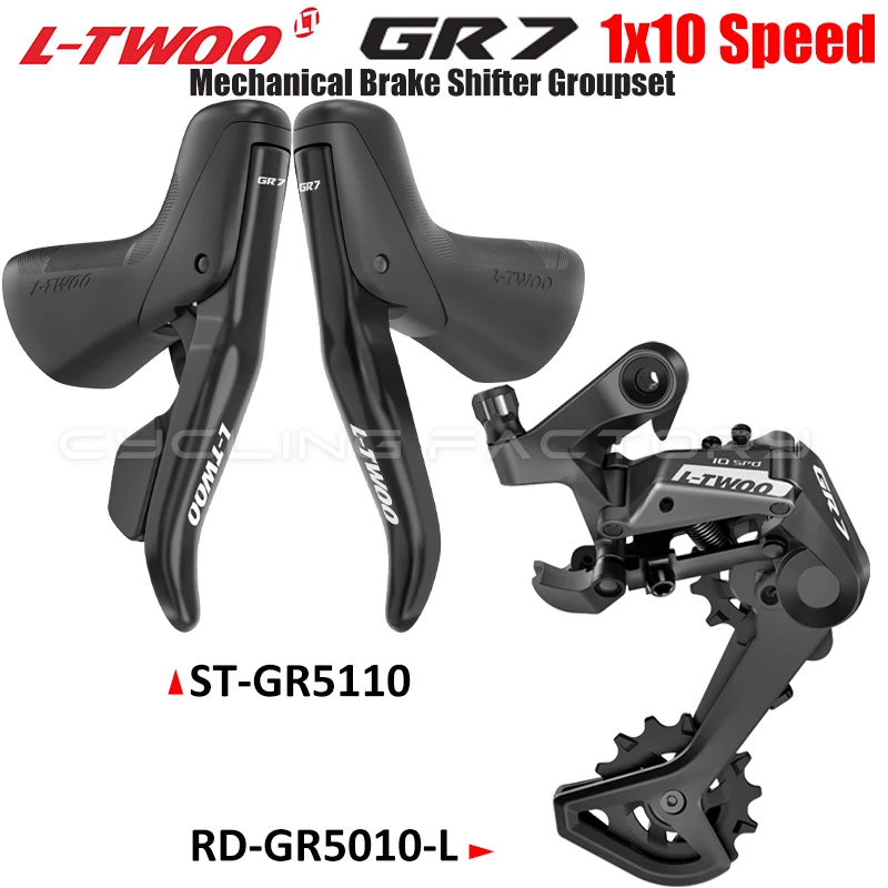 Image of LTWOO GR7 1x10-Gang Gravel-Rennrad Mechanische Bremsen Schaltwerk-Set STI Schaltwerk