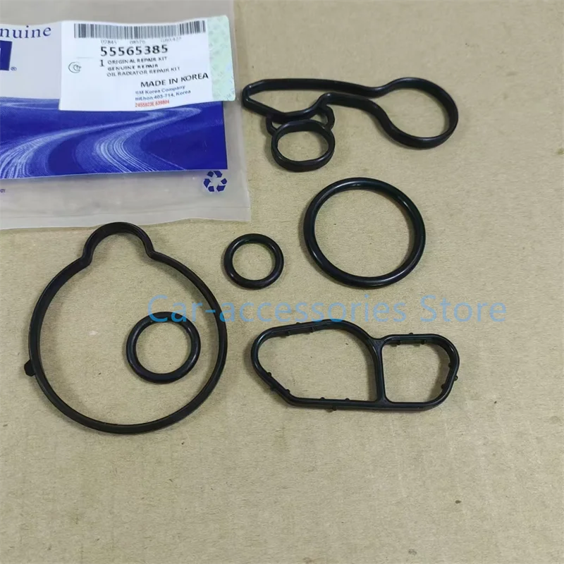 1set Car Accessories Parts 55565385 Gasket 55568539 Black Engine Oil Cooler Filter Rubber 55568536 Housing Gasket For Car