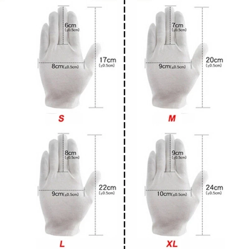 Imagem -06 - Luvas de Algodão Branco Macio para Masculino e Feminino Luva de Forro Elástica Servindo Garçons e Motoristas 636 Pares Lote