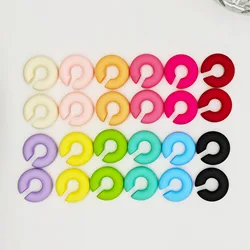 2.8x2.8cm C-shaped earrings in Europe and America, popular candy color, no ear hole, ear bone clip, acrylic ear clip for women