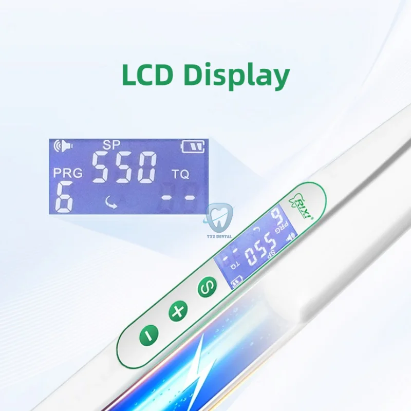 محرك لبي الأسنان لاسلكي مع شاشة LCD ، علاج قناة الجذر ، معدات عيادة طب الأسنان ، زاوية كونترا