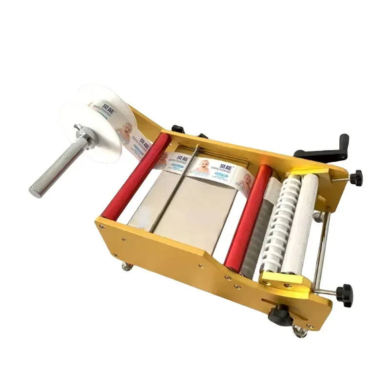 1PC Round Bottle Labeling Machine Honey Walnut Can Self-adhesive Manual Labeling Red Wine Bottle Labeling Machi