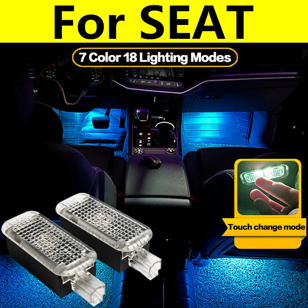For SEAT Leon 5F MK3 Ateca Ibiza ST Toledo KG MK4 Alhambra 7N LED Car Footwell Light Bulbs Atmosphere Lamp Interior Accessories