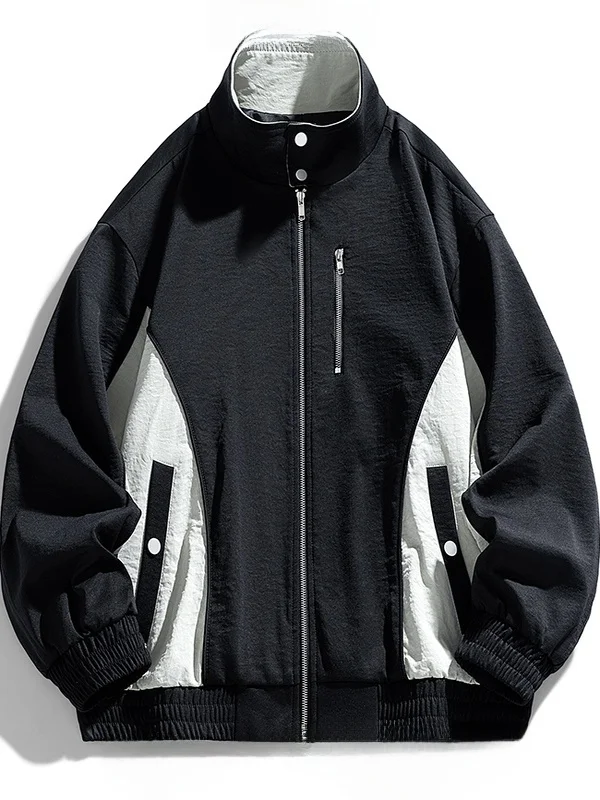 

Мужская повседневная куртка больших размеров с воротником-стойкой, свободного кроя, осенне-зимняя верхняя одежда, модная для мужчин больших размеров