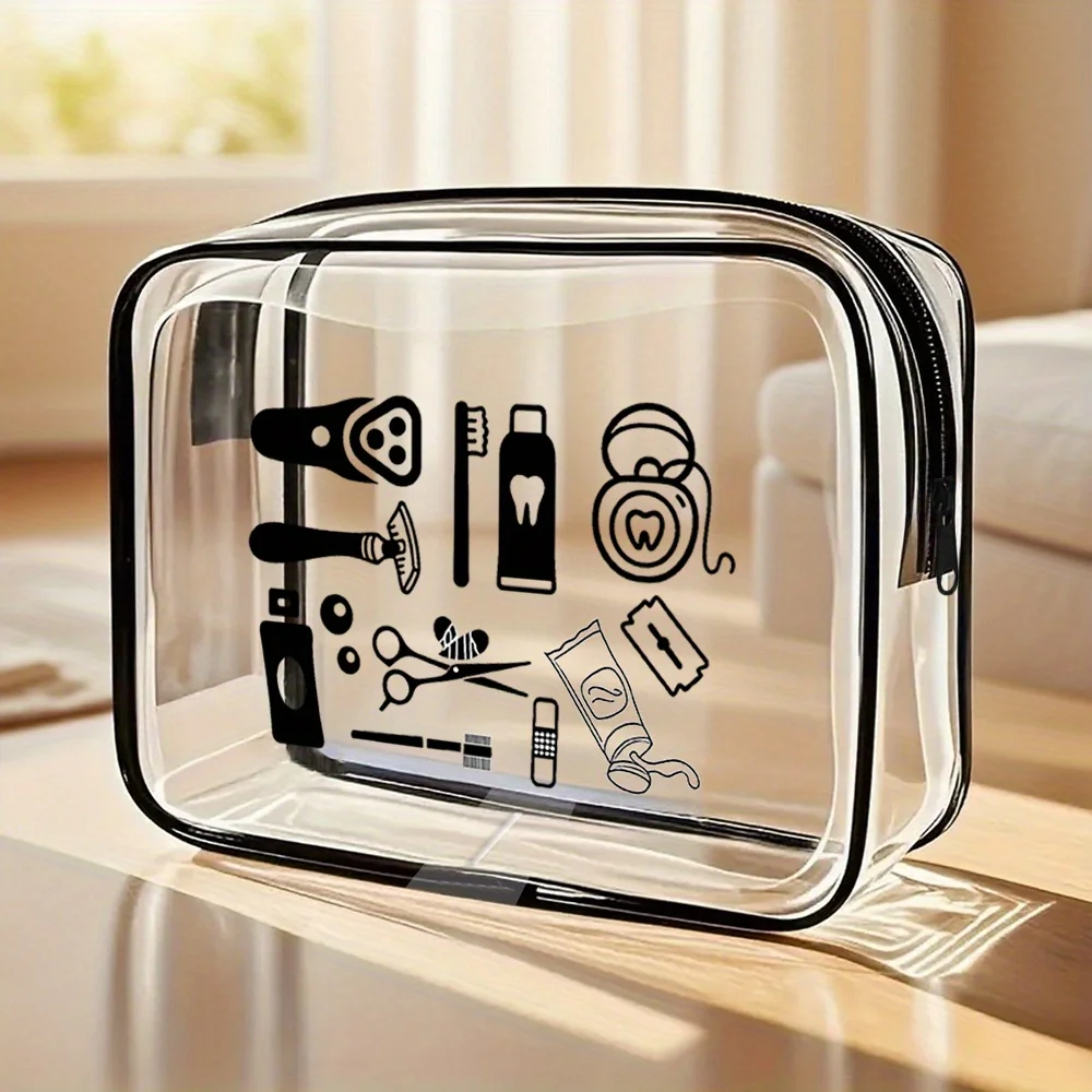 Durchsichtige Kulturtasche für Damen – Reise-Make-up-Organizer für Fitnessstudio, Strand und Wochenende
