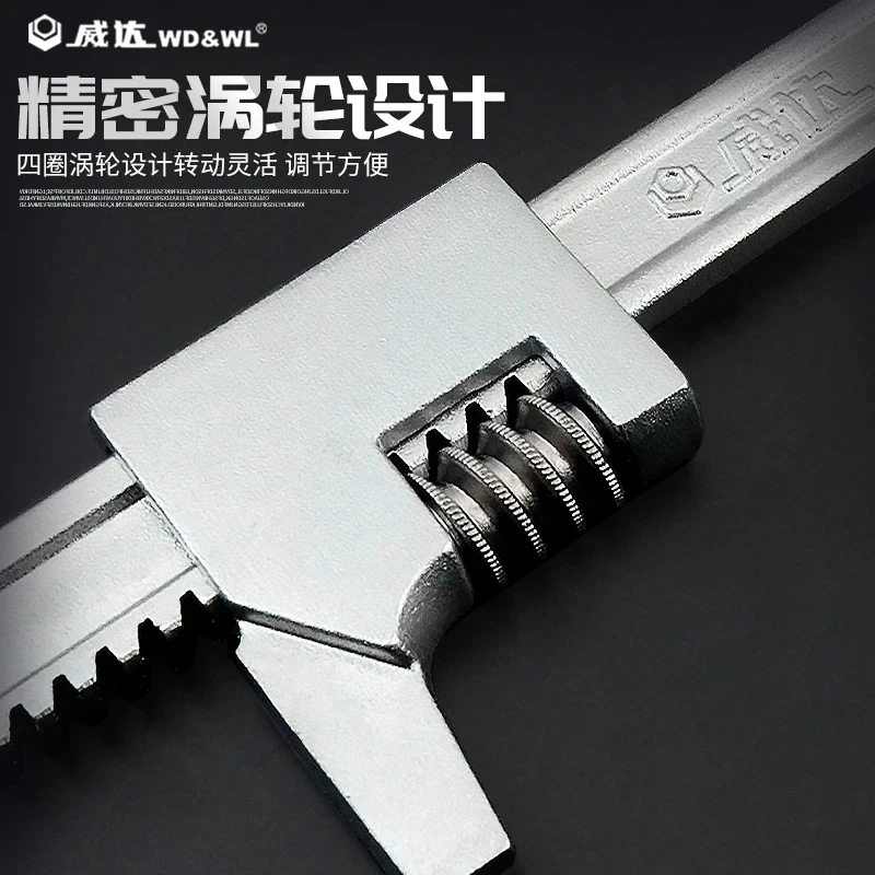 Automotive wrench, large opening adjustable wrench, multifunctional right angle adjustable wrench, water pipe wrench