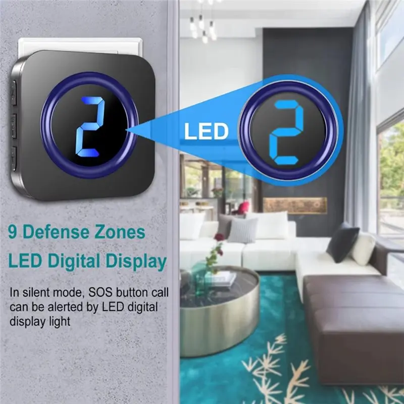 【СОВЕРШЕННО НОВИНКА】Беспроводная система пейджера для сиделки, система оповещения медсестры с водонепроницаемой кнопкой SOS IP55, для мониторов пожилых людей, вилка европейского стандарта