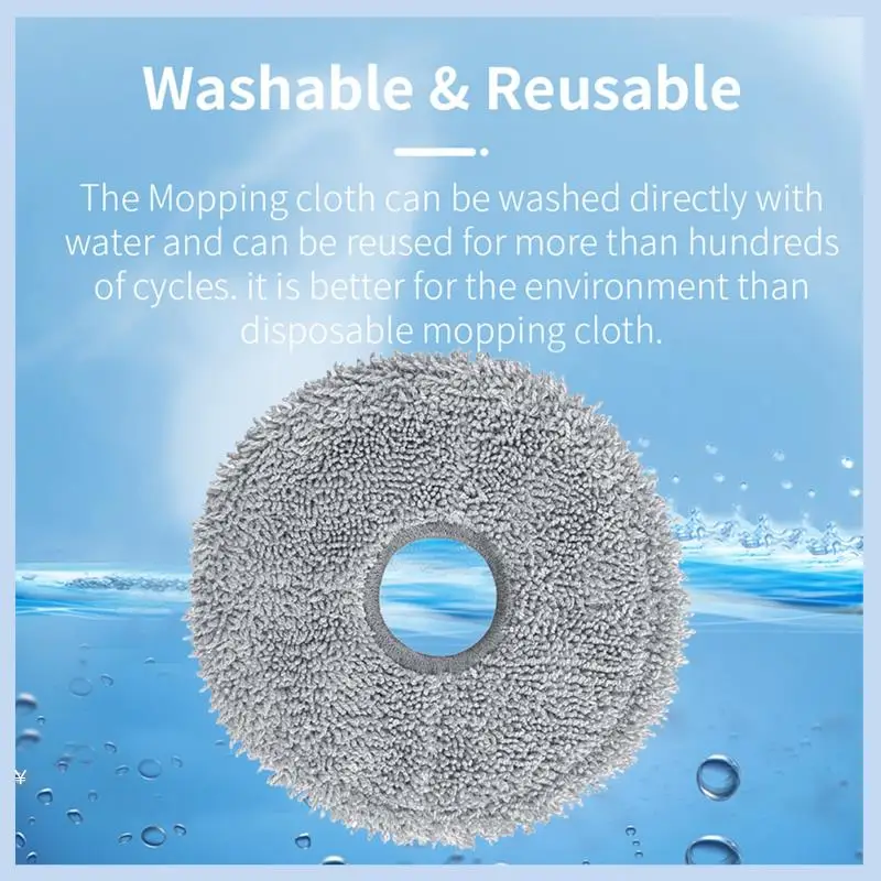 EAS-8PCS Washable Mop Cloth For Xiaomi Robot Vacuum 3S B108CN /2Pro B113CN Robot Vacuum Cleaner Replacement Accessories Parts Mo