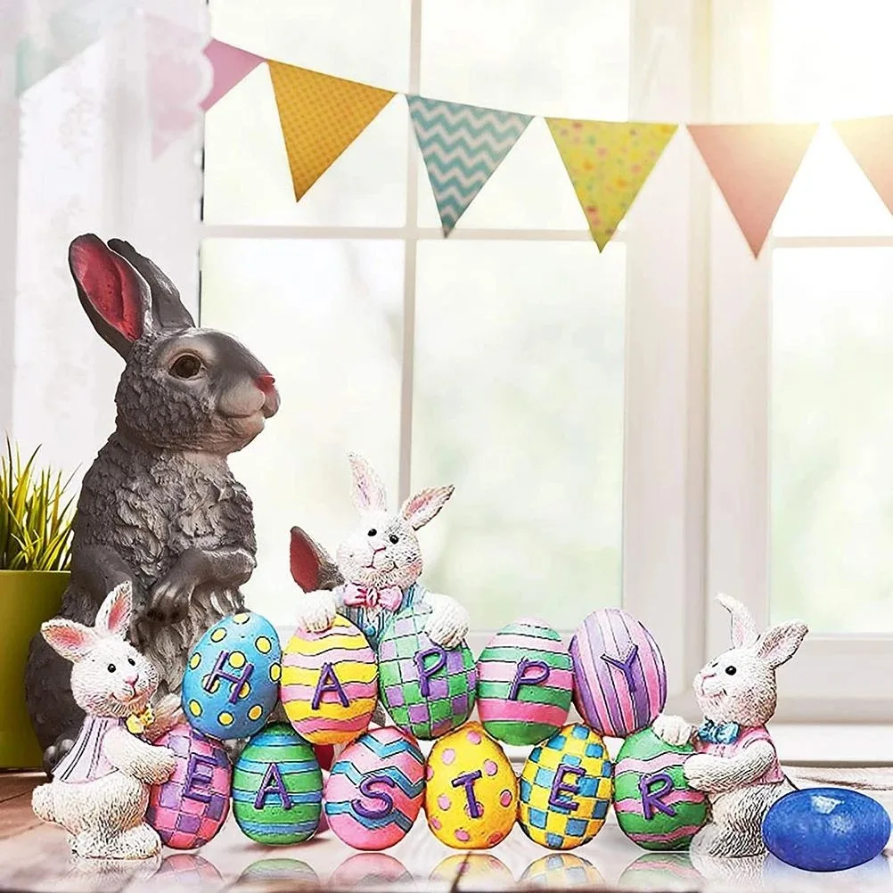 

‌Easter Bunny Egg Figurine‌ - Festive Resin Decor for Spring Table & Home