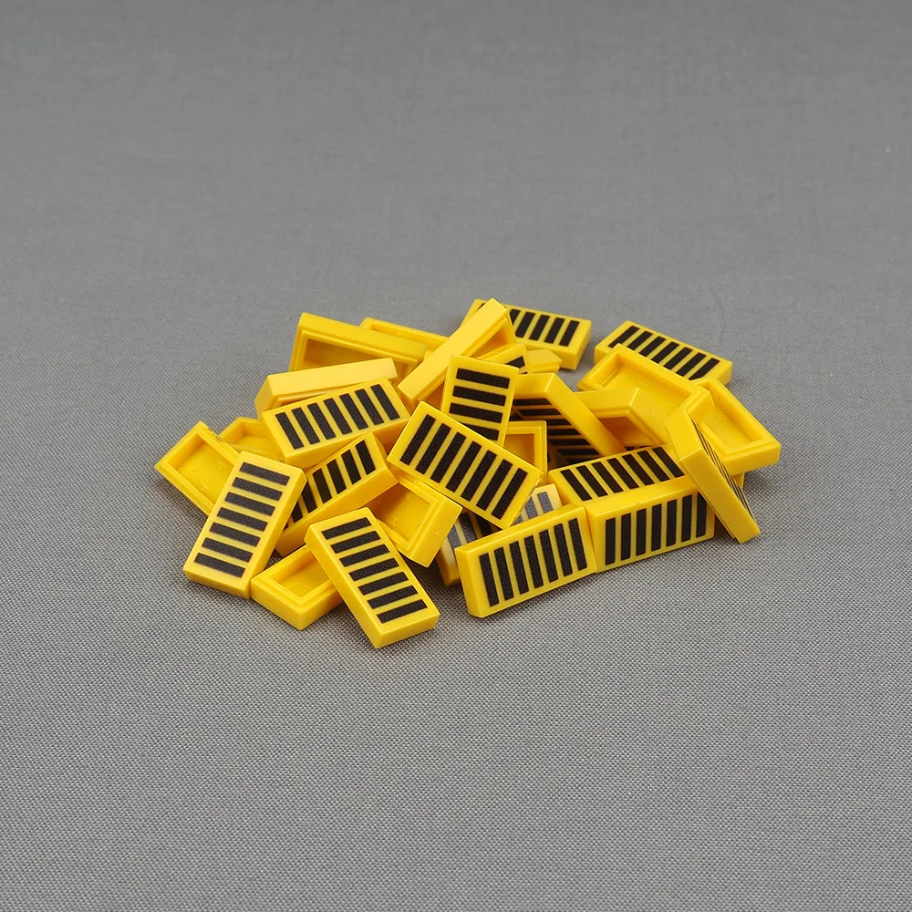 MOC 10PCS Part Bricks Printed 3069 Black Grille Long Pattern Building Blocks Floor Board Particle DIY Toy Children Birthday Gift