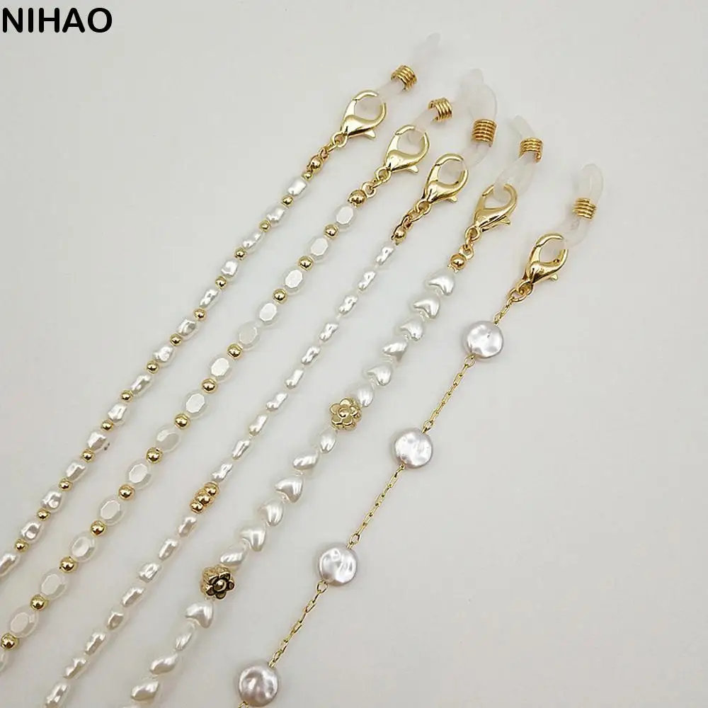 

Sunglasses Cords Hold Straps For Women Men Anti-lost Metal Glasses Clips Pearl Chain Face Mask Necklace Reading Glasses Chain