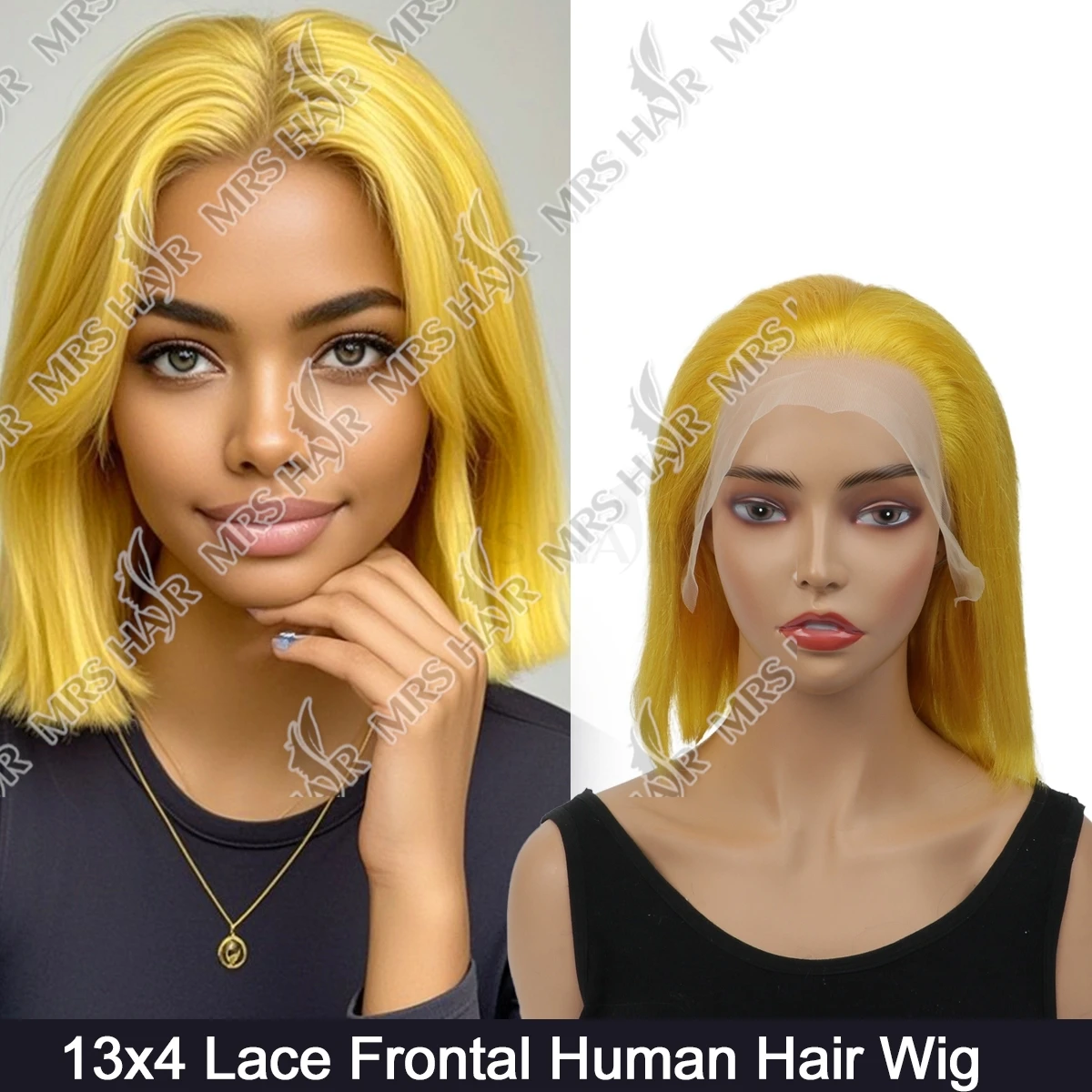 Parrucche Bob senza colla Capelli umani Pre pizzicati 13x4 Parrucca anteriore in pizzo per capelli umani Parrucche per capelli umani gialli diritte a densità 180%