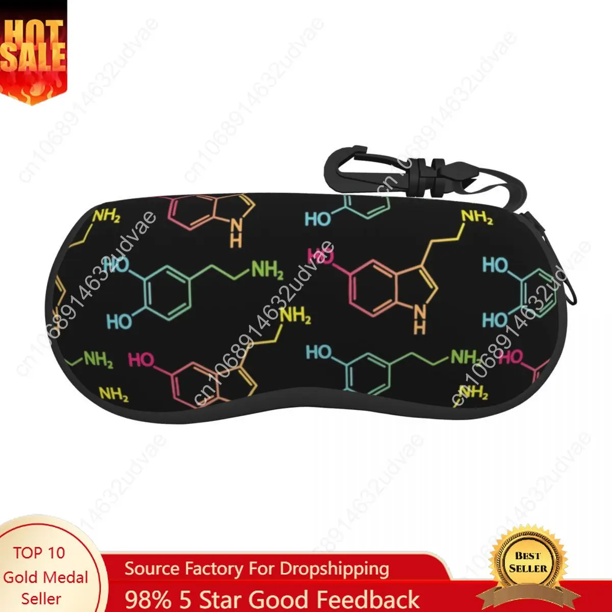 

Serotonin And Dopamine Biology Eyeglass Glasses Case Men Women Soft Science Chemistry Laboratory Sunglasses Protective Pouch