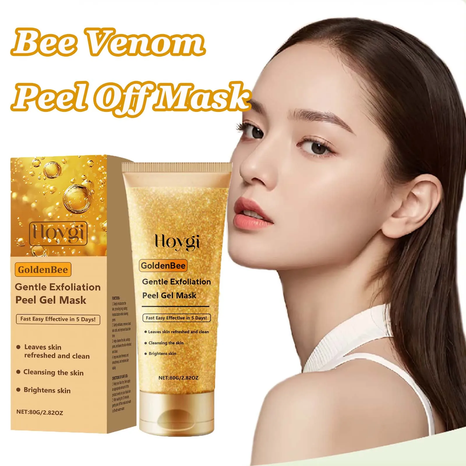

Bee Venom Peel Off Mask Gentle Exfoliating Cleansing Skin Pore Minimizer Moisturizing Tightening Brightening Skin Face Mask