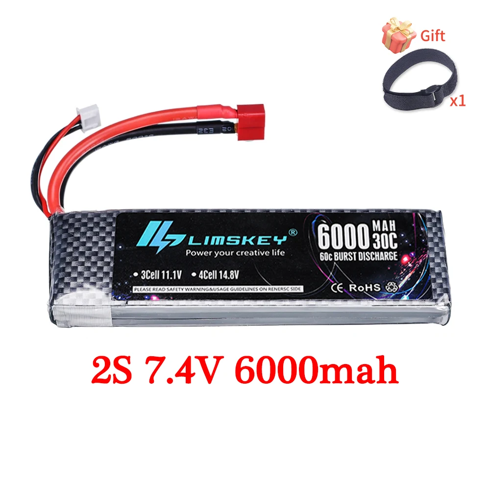 7.4V 11.1V 14.8V 22.2V 6000mAh LiPo Battery 60C For RC Drone Quadrotor Trucks Parts 2s 3S 4s 6s lipo batteries For RC Toys Cars