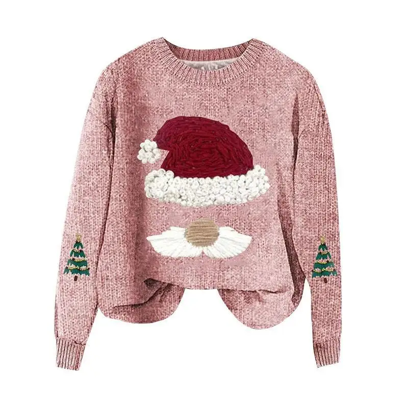 

Cisas Knitted Sweater Loose Overhead Casual Versatile Women's Midweight Tee-acetate Fiber Commute Sle Winter Faion