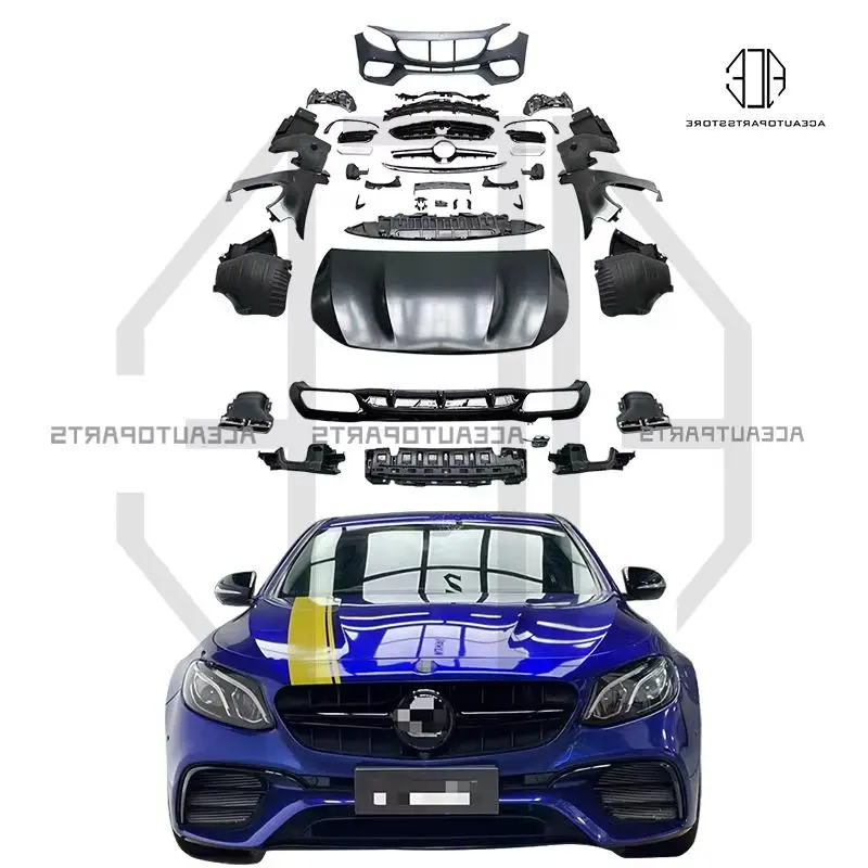 

Car Bumpers For Benz E class W213 Upgrade E63S 1:1 AMG Wide Body kits Fenders Hood Diffuser Exhaust Pipe 2016+