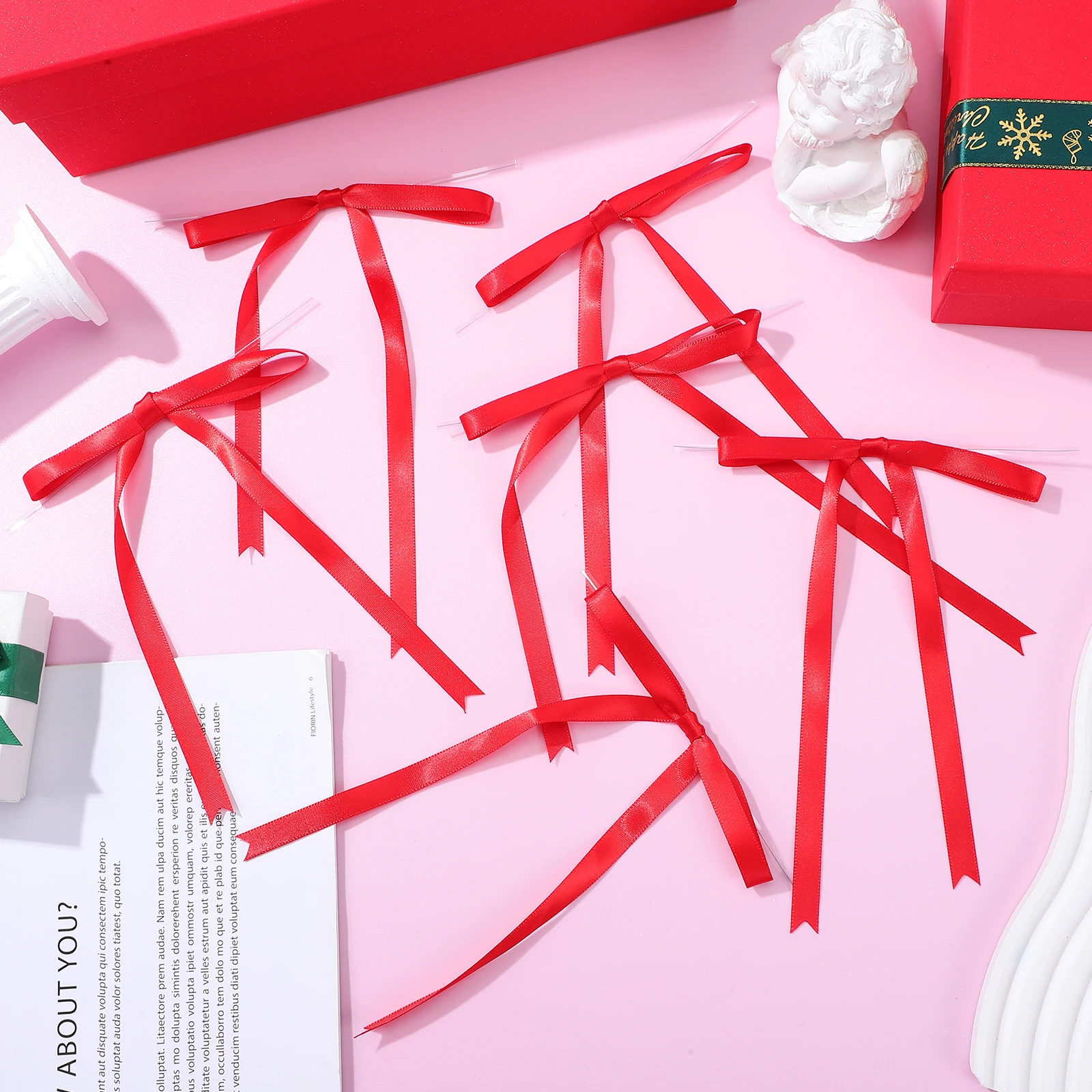 

24Pcs Adjustable Bows Twist Ties Long Tail Tz Knots For Treat Bags Small Decorative Satin Ribbons Packaging Wrapping