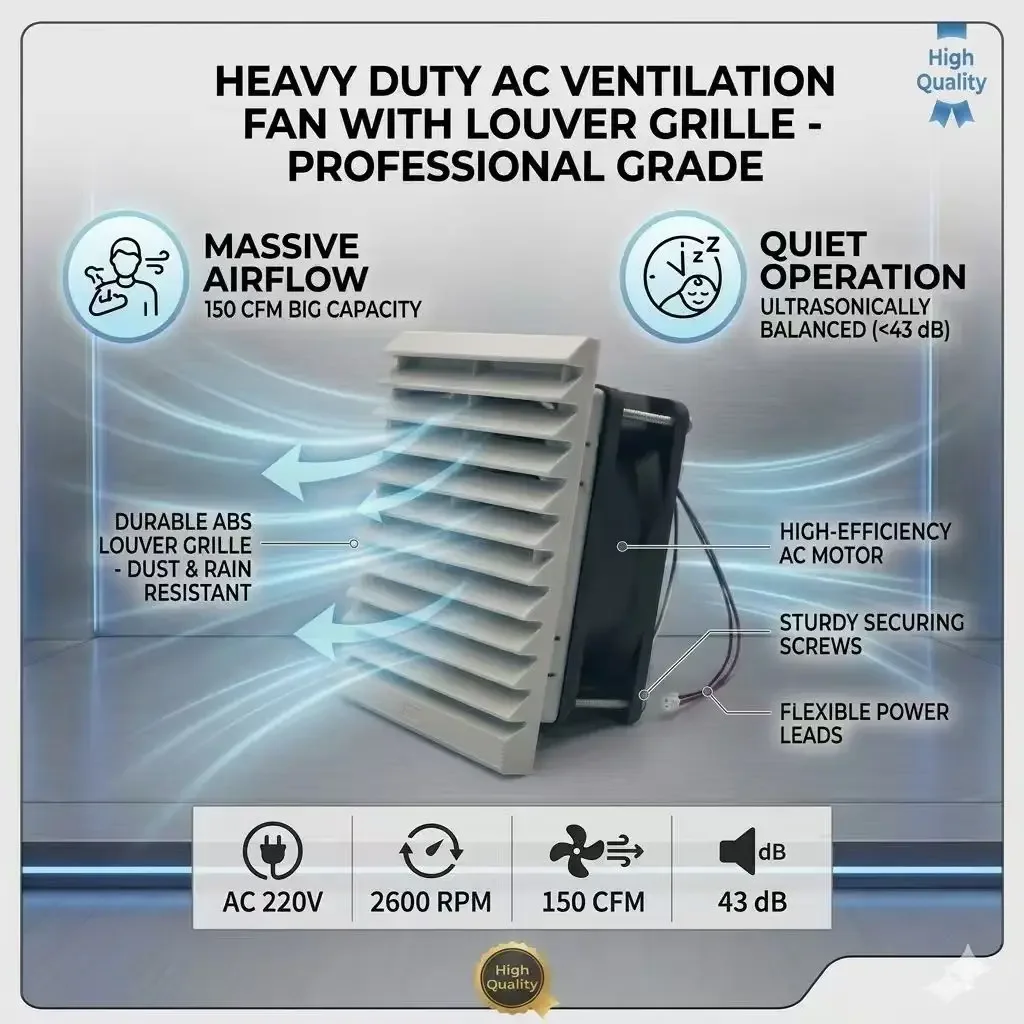Industrial Axial Fan Exhaust Fan, Air Filter Ventilation Dust Circulation Cooling System 110 & 220V Dual Voltage AC Fan Filter