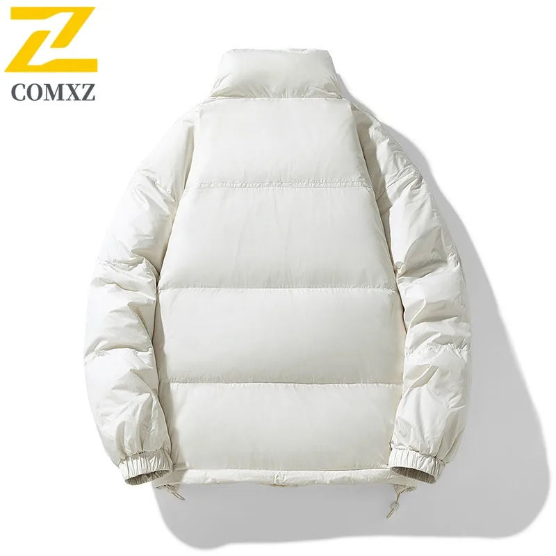 COMXZ 2025 Couple Stand Collar Winter Cotton-Padded Jacket Puffer Coat Waterproof Windproof Casual Outdoor Sports Workweer Coat