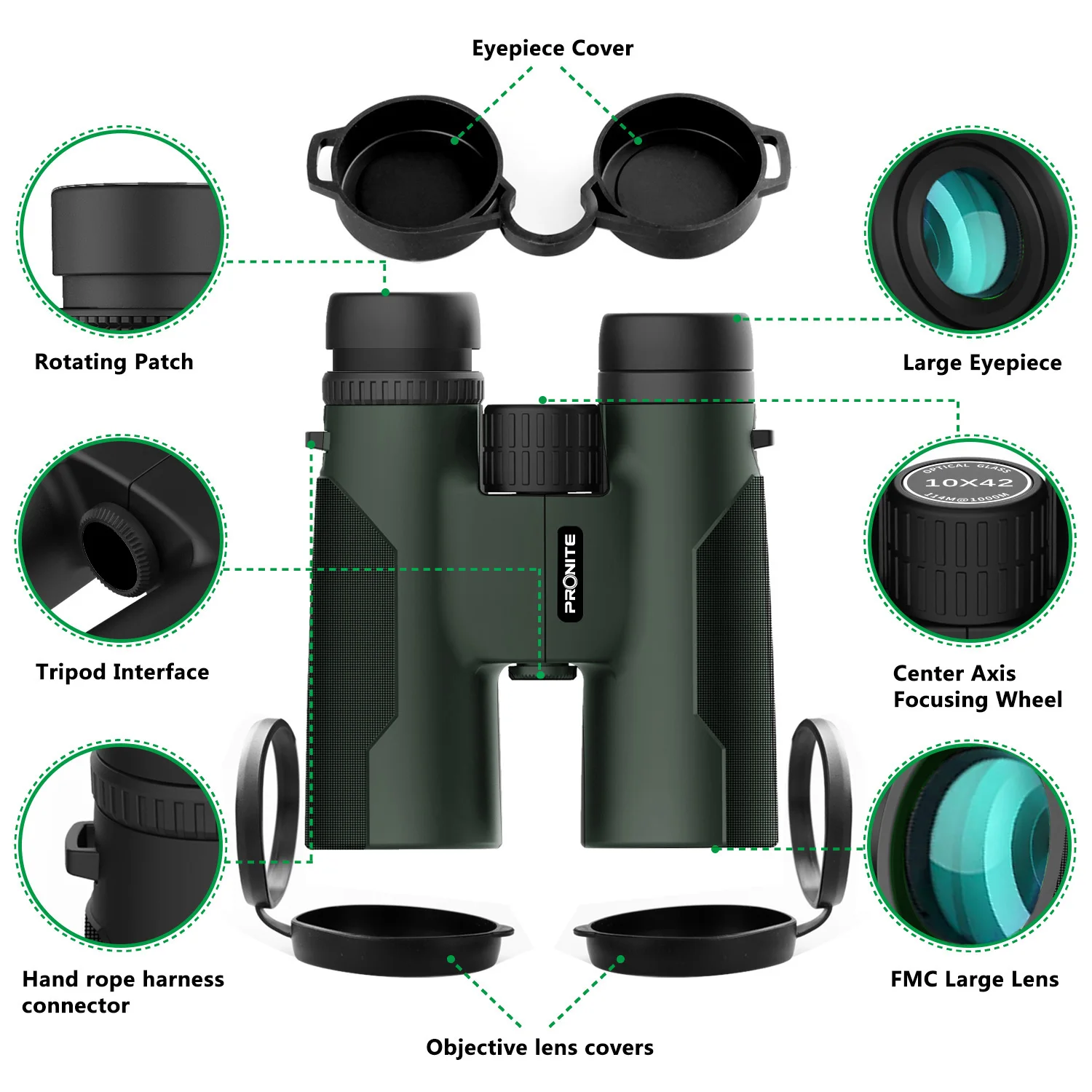 

10x42 HD Binoculars for Adults - SUNCORE High Power & Clear View | An Essential for Birding, Travel, Sports.