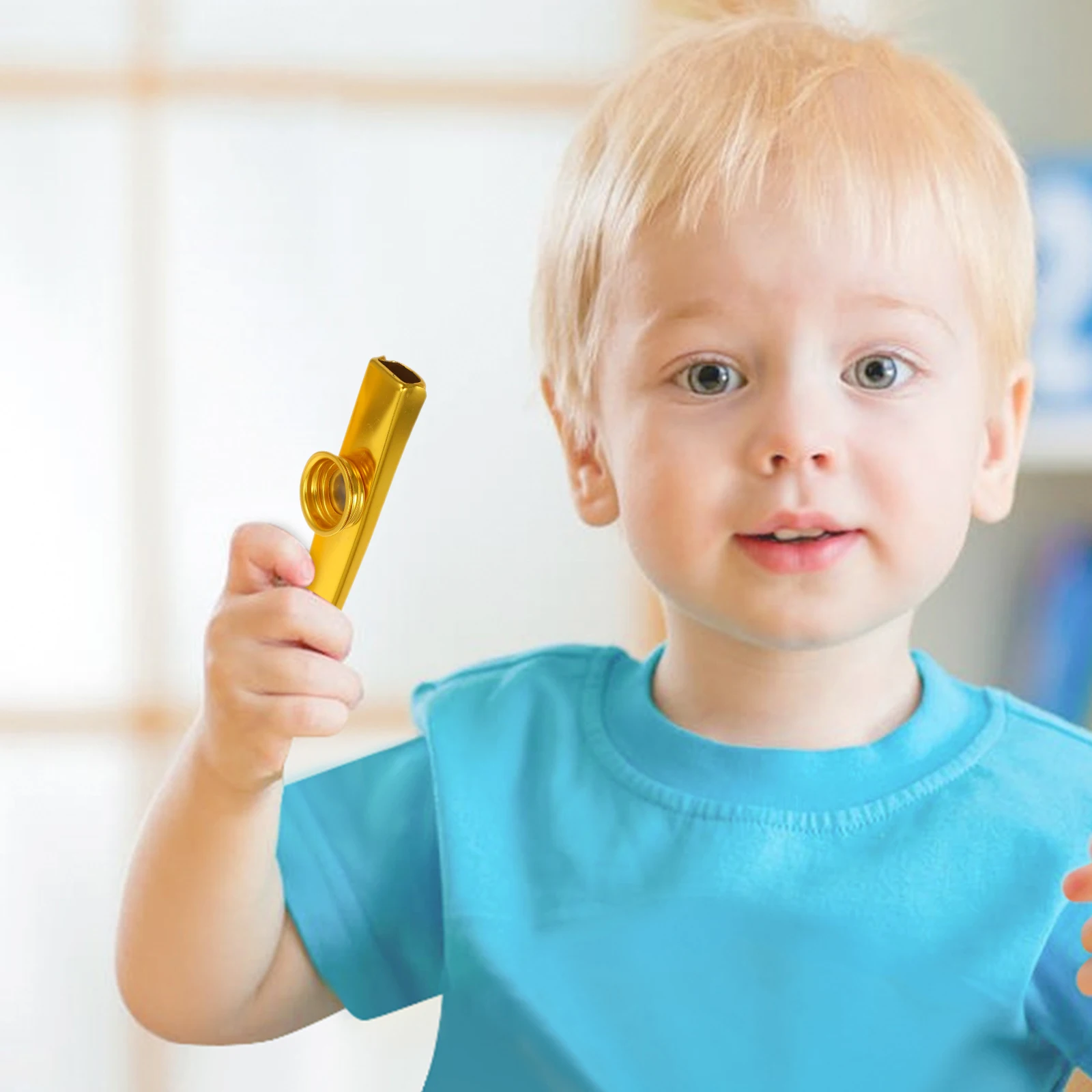 

Kazoo For Beginner Set Kazoos Starter Diaphragm Instrument Golden Aluminum Alloy Child