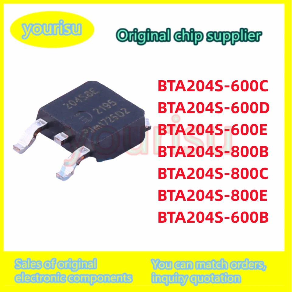 5Pcs BTA204S-600D BTA204S-600E BTA204S-600B BTA204S-600C BTA204S-800B BTA204S-800C BTA204S-800E TO252  Thyristor Triode