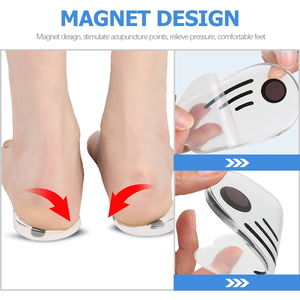 

2Pairs Heel Correction Insoles Gel Shoe Cushions Foot Support Pads Absorb Shock Relieve Pressure Improve Motion Control for Men