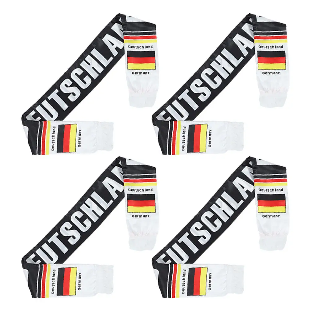 

4Pcs National Team Soccer Knit Scarf Germany Flag Design Soft Warm Cheerleading Accessory for Sports Events Football Fans Scarf