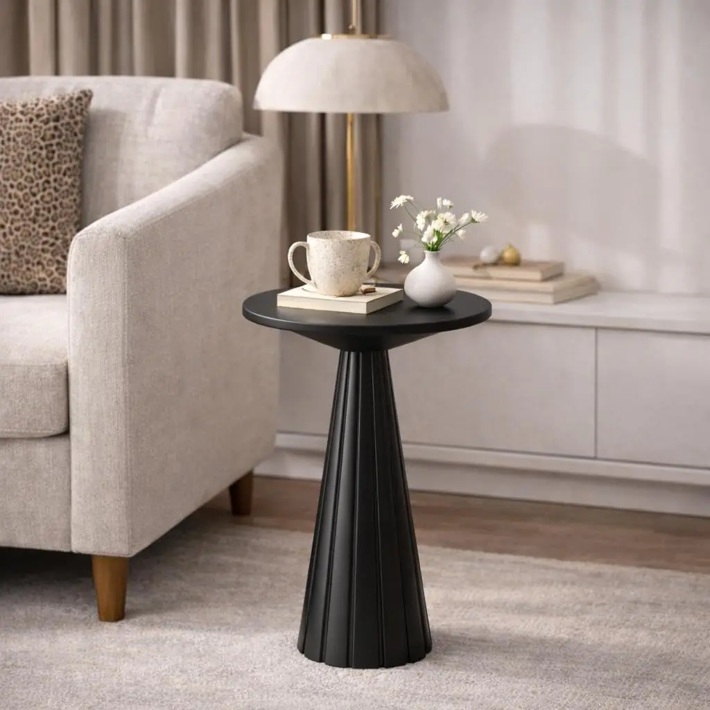 

Rustic Pedestal End Table, Farmhouse Round Martini Table Wood Plant Stand Drink Table for Small Space Living Room,, Customized
