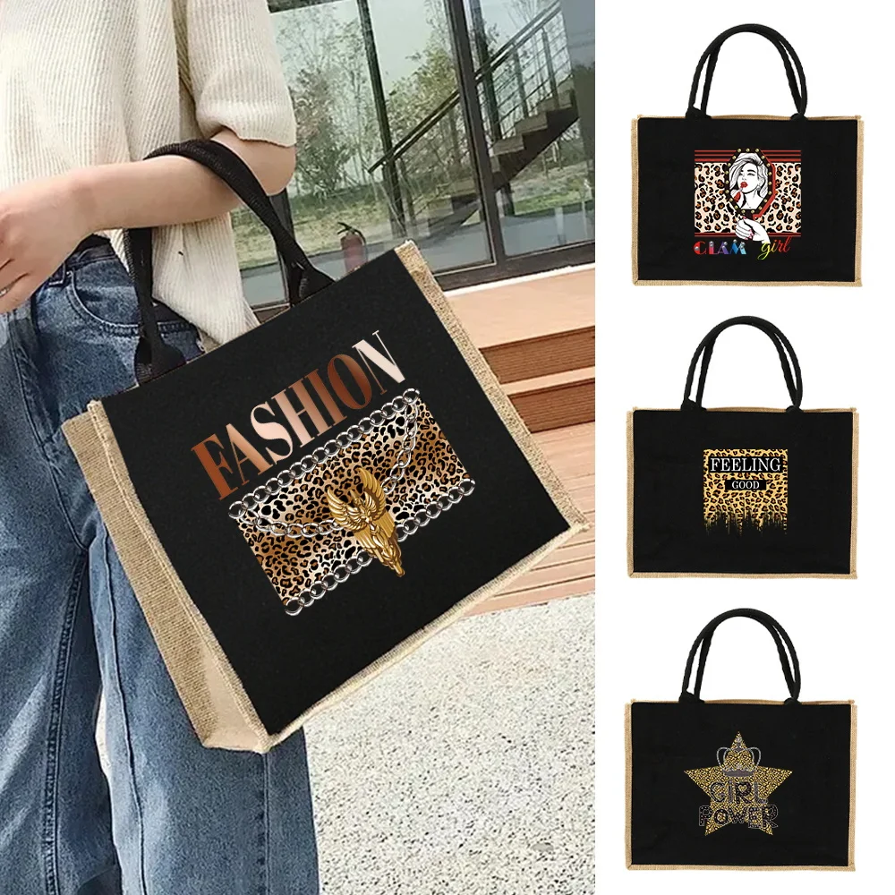 

Travel Storage Portable New Women's Tote Bags Large Capacity Shopping Handbag Leopard Series Multifunctional Shoulder Bag