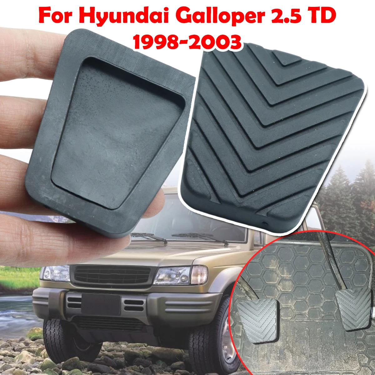 Para Hyundai Galloper 2,5 TD, cubierta de almohadilla de Pedal de embrague de freno de goma para coche, repuesto 3282536000 1998 1999 2000 2001 2002 2003