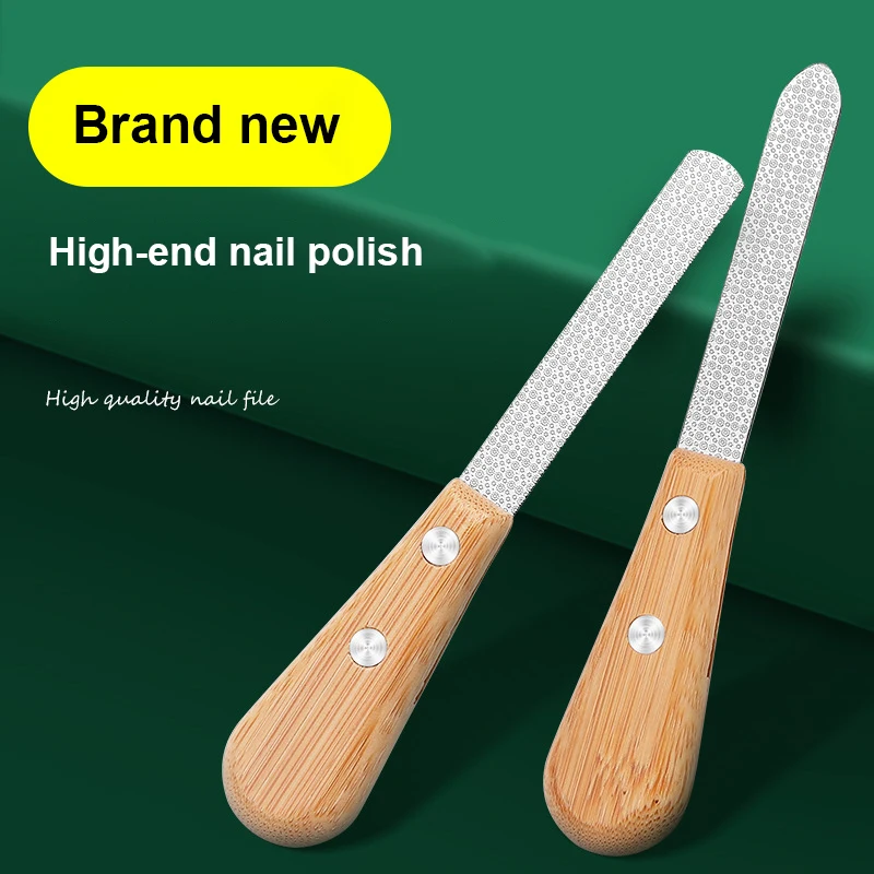 Holzgriff Edelstahl Nagel feile Schleif stange Feile hochwertige bequeme Griff Nagel Werkzeugset doppelseitige Schleif feile