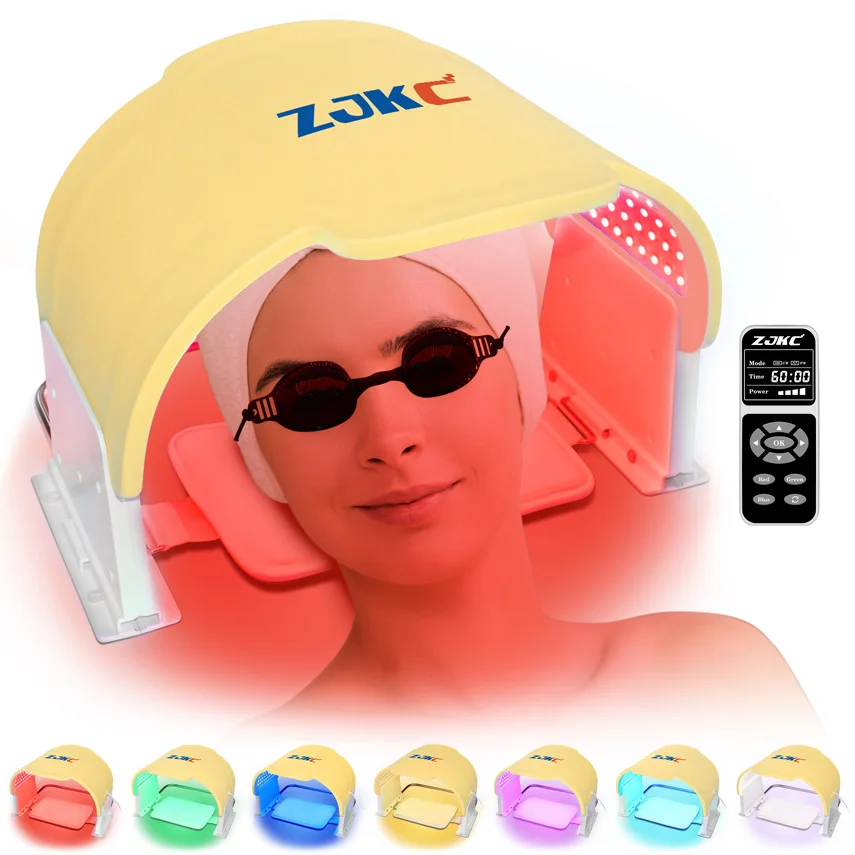 ZJKC 7 Colors red blue light therapy led face mask device phototherapy pdt for Skin Rejuvenation Whitening Fade Scars