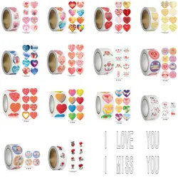 NEW 50-100-500PCS handicraft Valentine's Day Heart sticker Heart-shaped gifts wedding commercial decoration Self-adhesive label