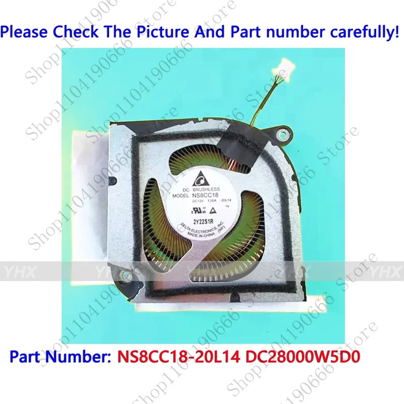 

bd New For Acer Predator Triton 14 (PT14-51) NS8CC18-20L14 DC12V Metallic fan blade.